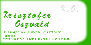 krisztofer oszvald business card